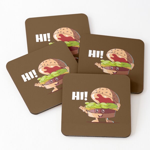 Item preview, Hi! Happy burger (on dark colors) designed and sold by messy-nessie.