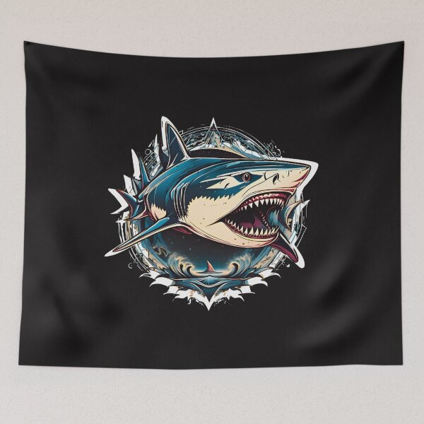 Item preview, Majestic Hunter: Tiger Shark Art Print designed and sold by Wonder Pixel Studio.