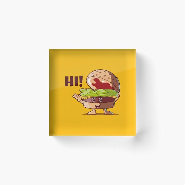 Item preview, Hi! Happy burger (on light colors) designed and sold by messy-nessie.