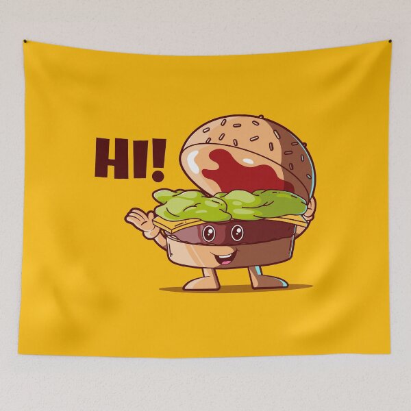 Item preview, Hi! Happy burger (on light colors) designed and sold by messy-nessie.