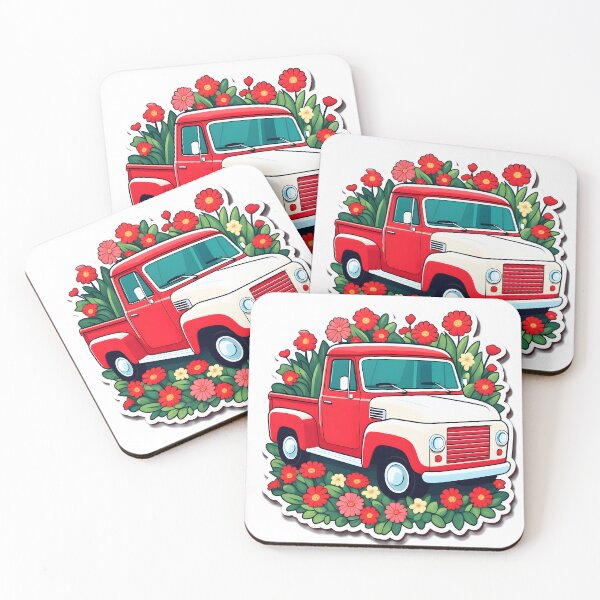 Item preview, Cute farm truck surrounded by flowers designed and sold by Cardsurveyors.