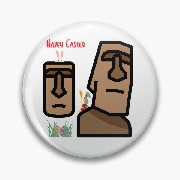 Item preview, Happy Easter on Easter Island with Cute Bunnies and Statues designed and sold by MelloHDesigns.