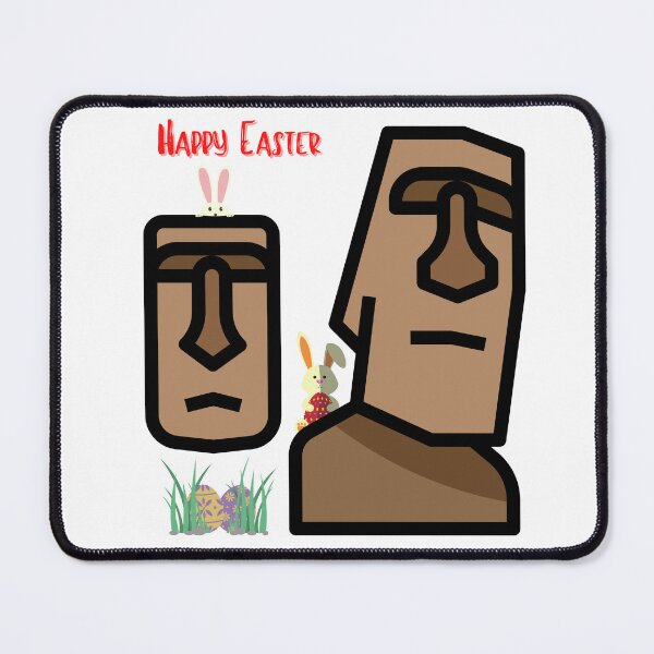 Item preview, Happy Easter on Easter Island with Cute Bunnies and Statues designed and sold by MelloHDesigns.