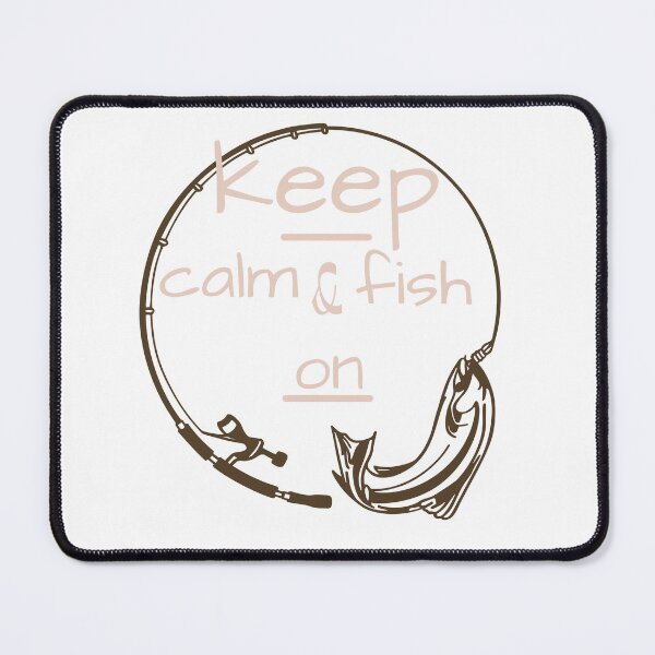 Item preview, Keep Calm & Fish On - Unique Fishing Enthusiast Artwork designed and sold by Hill Strom.