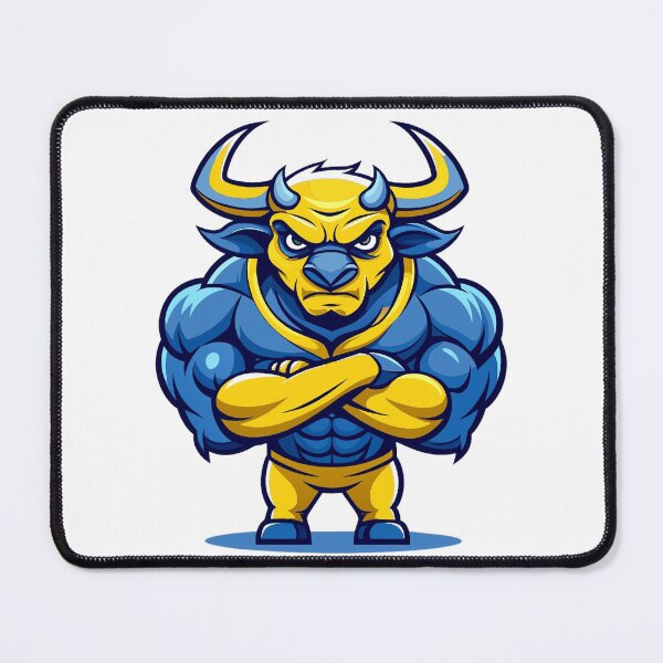 Item preview, angry bull full body yellow and dark blue designed and sold by Arextr.