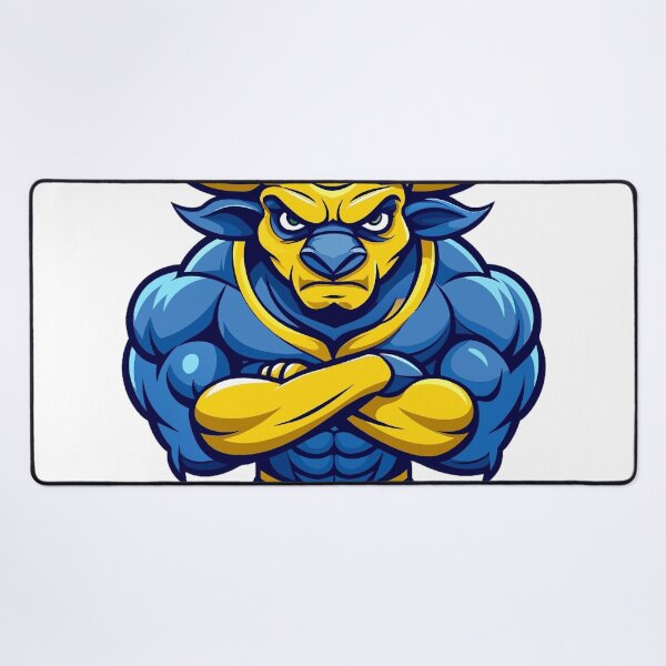 Item preview, angry bull full body yellow and dark blue designed and sold by Arextr.