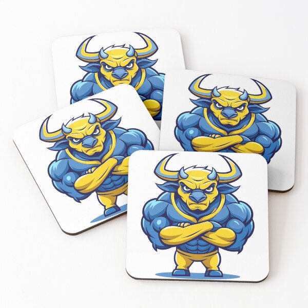 Item preview, angry bull full body yellow and dark blue designed and sold by Arextr.