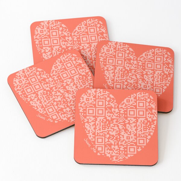 Item preview, Pastel Red Rick Astley Rickroll QR Code Heart Art designed and sold by Victoria Lehnard.