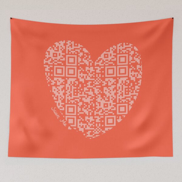 Item preview, Pastel Red Rick Astley Rickroll QR Code Heart Art designed and sold by Victoria Lehnard.
