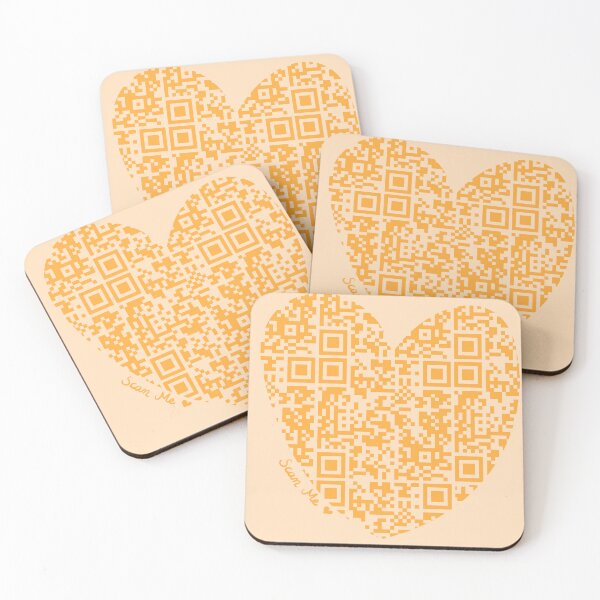 Item preview, Orange Rick Astley Rickroll QR Code Heart Art designed and sold by Victoria Lehnard.