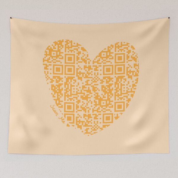 Item preview, Orange Rick Astley Rickroll QR Code Heart Art designed and sold by Victoria Lehnard.