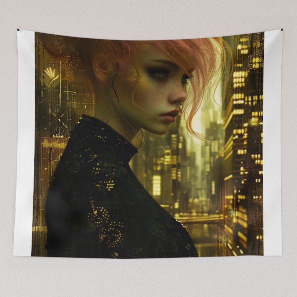 Item preview, Neon Dreams: The Cyberpunk Muse designed and sold by oanaunciuleanu.