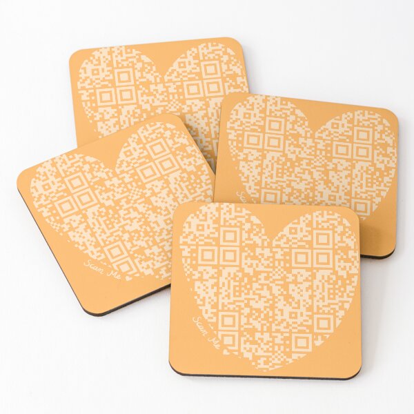 Item preview, Pastel Orange Rick Astley Rickroll QR Code Heart Art designed and sold by Victoria Lehnard.
