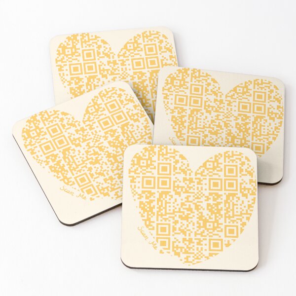 Item preview, Yellow Rick Astley Rickroll QR Code Heart Art designed and sold by Victoria Lehnard.