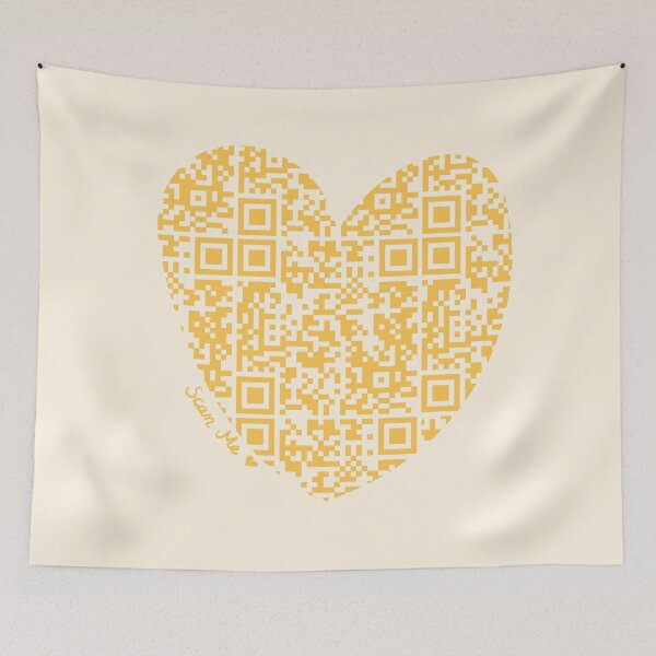 Item preview, Yellow Rick Astley Rickroll QR Code Heart Art designed and sold by Victoria Lehnard.