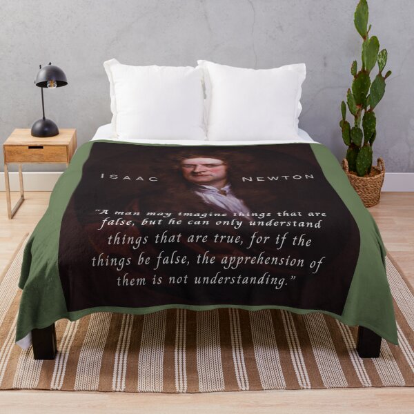 Item preview, Isaac Newton portrait and quote: A man may imagine things that are false, but he can only understand things that are true... designed and sold by artbleed.