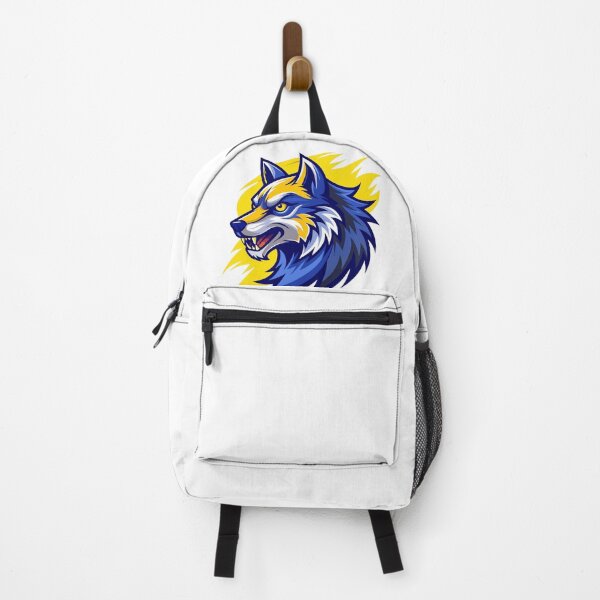Item preview, angry wolf head in yellow and dark blue  designed and sold by Arextr.