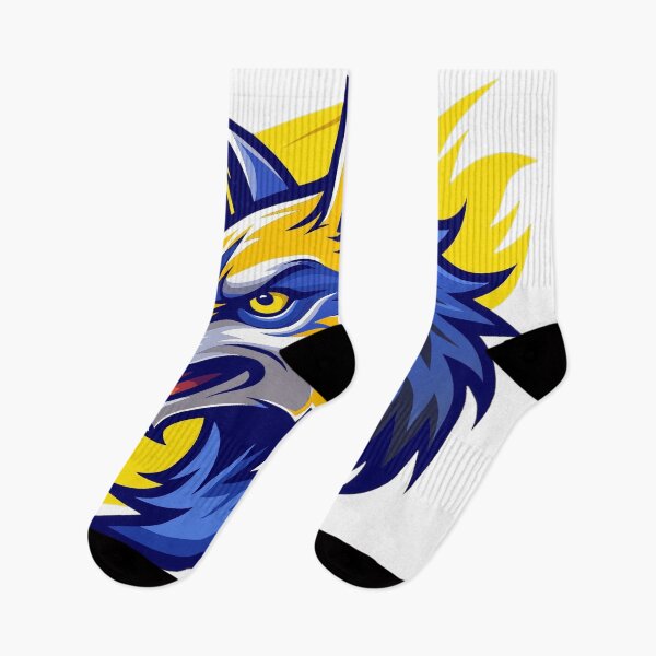 Item preview, angry wolf head in yellow and dark blue  designed and sold by Arextr.
