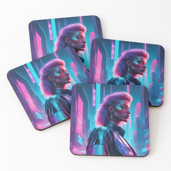 Item preview, Synthwave woman in 80s fashion style designed and sold by SynthstarShop.