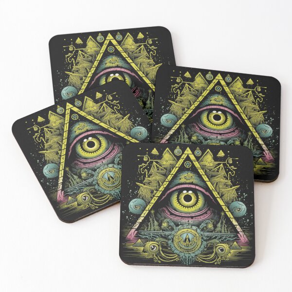 Item preview, Illuminati style pyramid with all seeing eye sticker designed and sold by JustOkayDesigns.