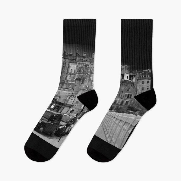 Item preview, Edinburgh Old Town Cityscape BW designed and sold by Alisonchambers2.