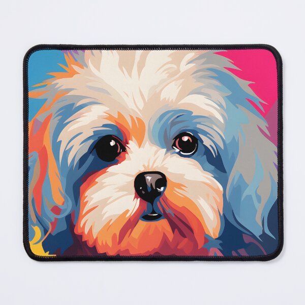 Item preview, maltese dog portraits drawing. animal colorful. Animal throw pillow. designed and sold by formform.
