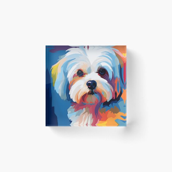 Item preview, maltese dog portraits drawing. animal colorful. Animal throw pillow.  designed and sold by formform.