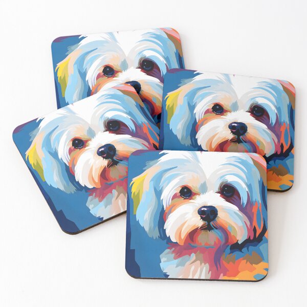 Item preview, maltese dog portraits drawing. animal colorful. Animal throw pillow.  designed and sold by formform.