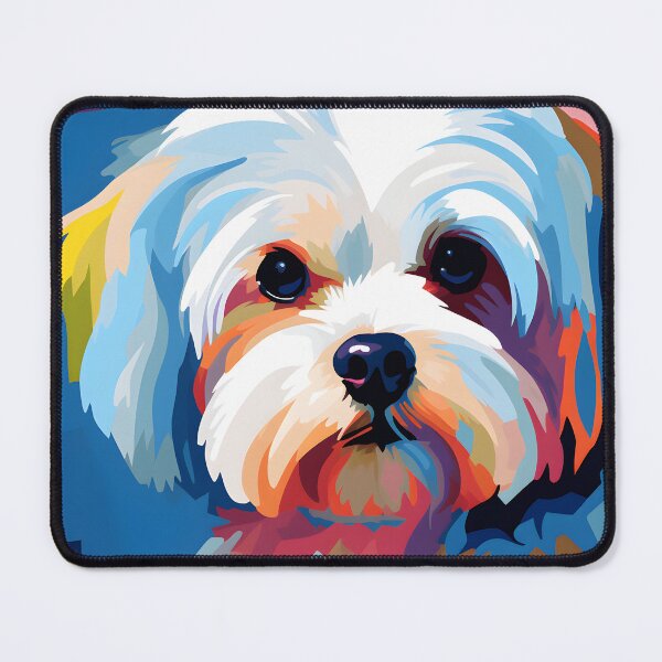Item preview, maltese dog portraits drawing. animal colorful. Animal throw pillow. designed and sold by formform.