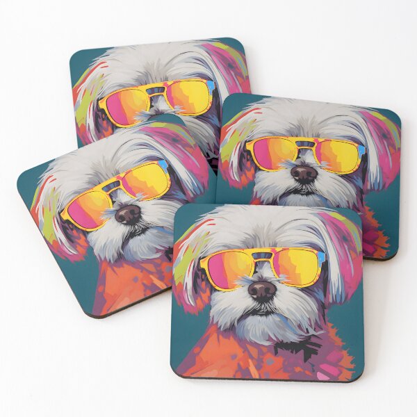 Item preview, maltese dog portraits drawing. animal colorful. Animal throw pillow.  designed and sold by formform.