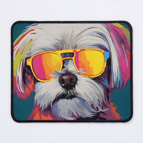Item preview, maltese dog portraits drawing. animal colorful. Animal throw pillow. designed and sold by formform.