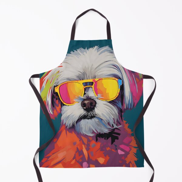Item preview, maltese dog portraits drawing. animal colorful. Animal throw pillow.  designed and sold by formform.