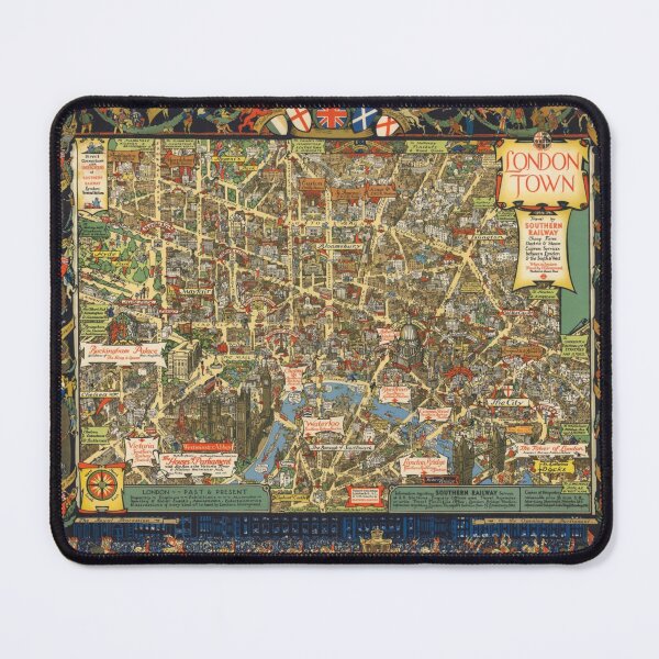 Item preview, Old Pictorial Map of London Birdseye View London 1938 Vintage designed and sold by cutesy.