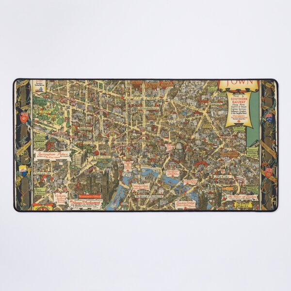 Item preview, Old Pictorial Map of London Birdseye View London 1938 Vintage designed and sold by cutesy.