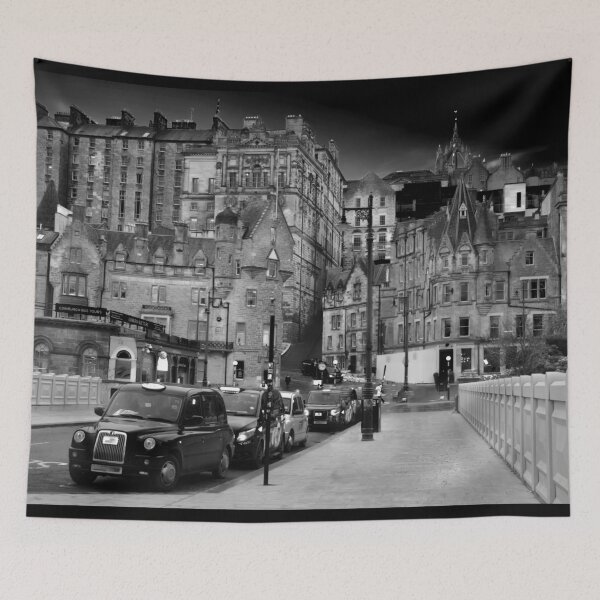 Item preview, Edinburgh Old Town Cityscape BW designed and sold by Alisonchambers2.