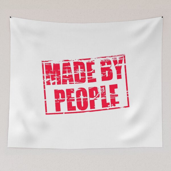Item preview, Red rubber stamp “Made by people”  designed and sold by funkyworm.