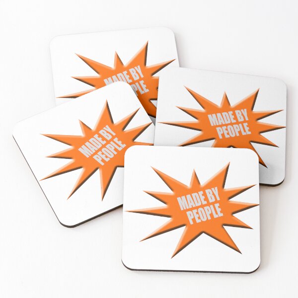 Item preview, Orange advertising star “Made by people”  designed and sold by funkyworm.
