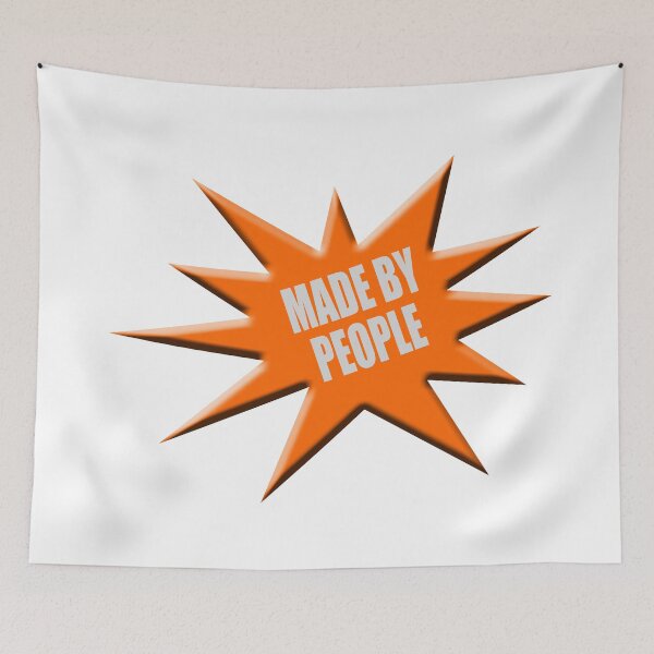 Item preview, Orange advertising star “Made by people”  designed and sold by funkyworm.
