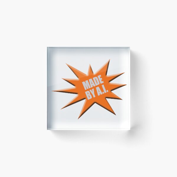 Item preview, Orange advertising star “Made by A.I”  designed and sold by funkyworm.