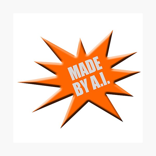 Item preview, Orange advertising star “Made by A.I”  designed and sold by funkyworm.