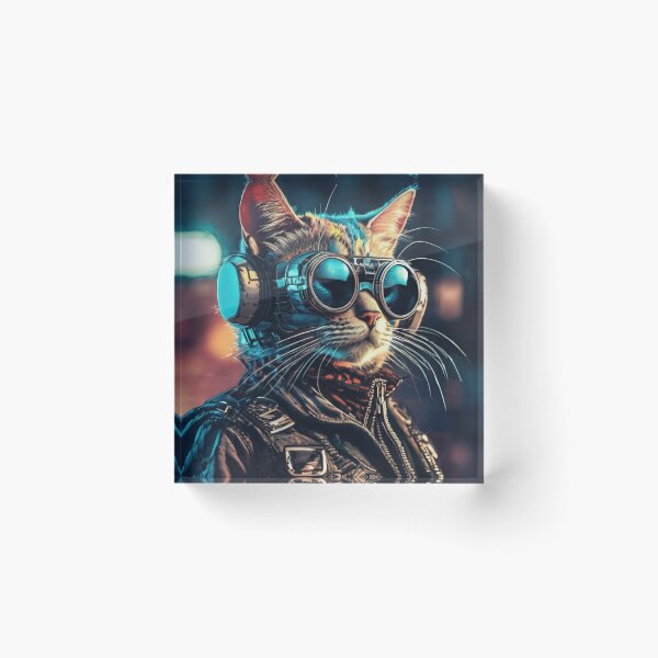 Item preview, Cool Steampunk cat with glasses designed and sold by Freshestgoods.
