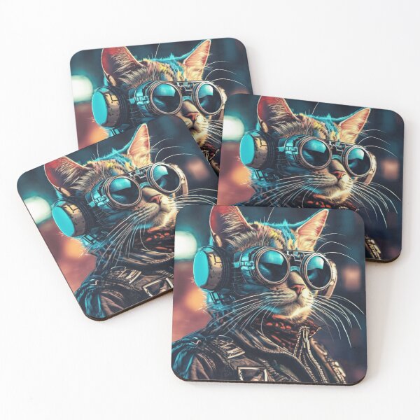 Item preview, Cool Steampunk cat with glasses designed and sold by Freshestgoods.