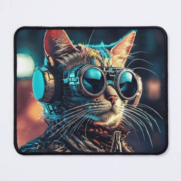 Item preview, Cool Steampunk cat with glasses designed and sold by Freshestgoods.