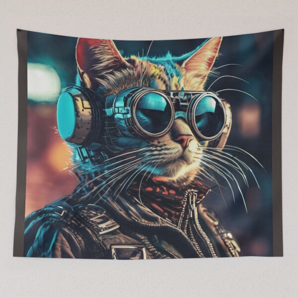 Item preview, Cool Steampunk cat with glasses designed and sold by Freshestgoods.
