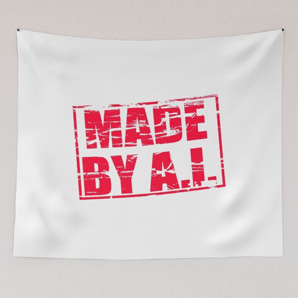 Item preview, Red rubber stamp effect “Made by A.I”  designed and sold by funkyworm.
