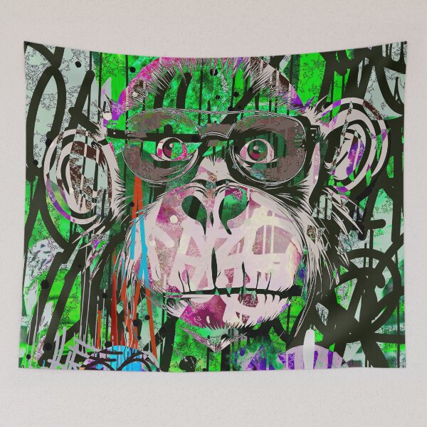 Item preview, Crazy Monkey Graffiti designed and sold by blackink-design.