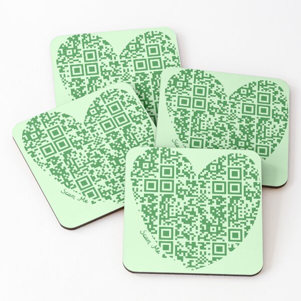 Item preview, Green Rick Astley Rickroll QR Code Heart Art designed and sold by Victoria Lehnard.