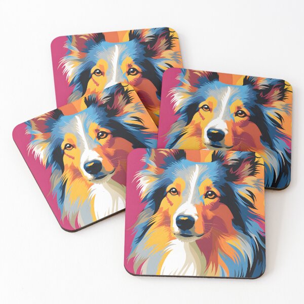 Item preview, Collie dog portraits drawing. animal colorful. Animal throw pillow.  designed and sold by formform.
