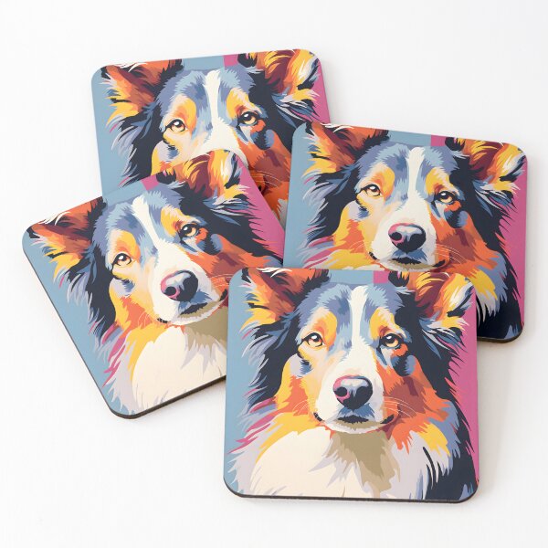 Item preview, Collie dog portraits drawing. animal colorful. Animal throw pillow.  designed and sold by formform.