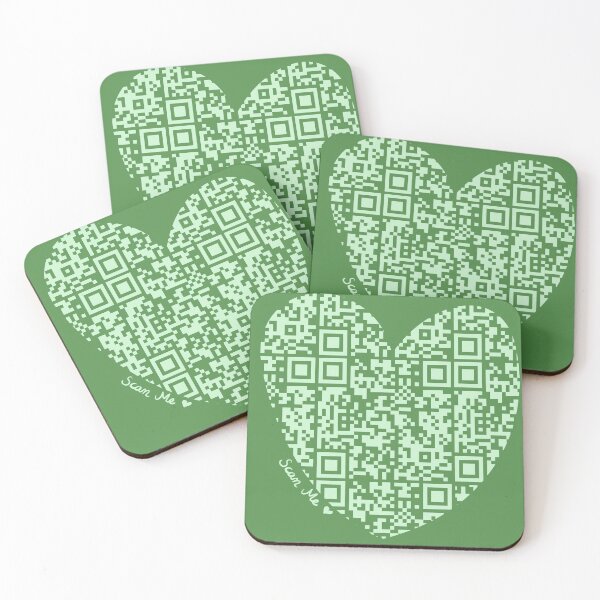 Item preview, Pastel Green Rick Astley Rickroll QR Code Heart Art designed and sold by Victoria Lehnard.